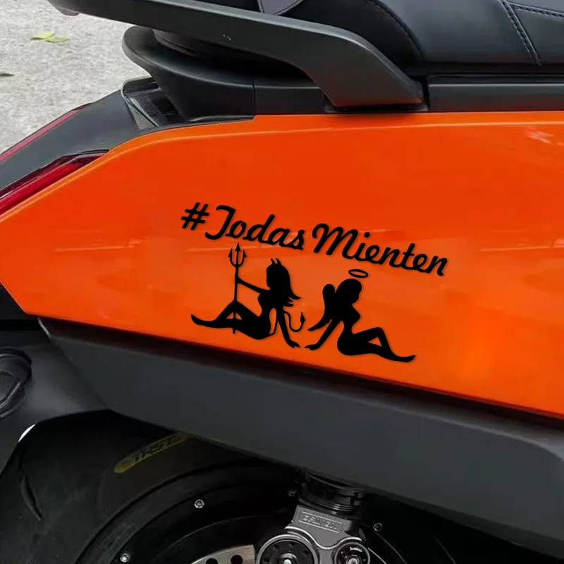 1PC TODAS MIENTEN Angels and Demons Naklejki motocyklowe Wodoodporne na zbiornik paliwa motocykla Skuter Naklejki winylowe Dekoracja okna samochodu — zdjęcie 5