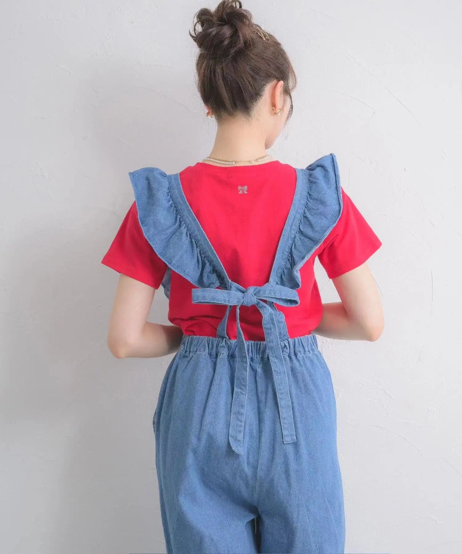 

Японские прямые брюки с высокой талией и рюшами для девочек, осеннее новое поступление