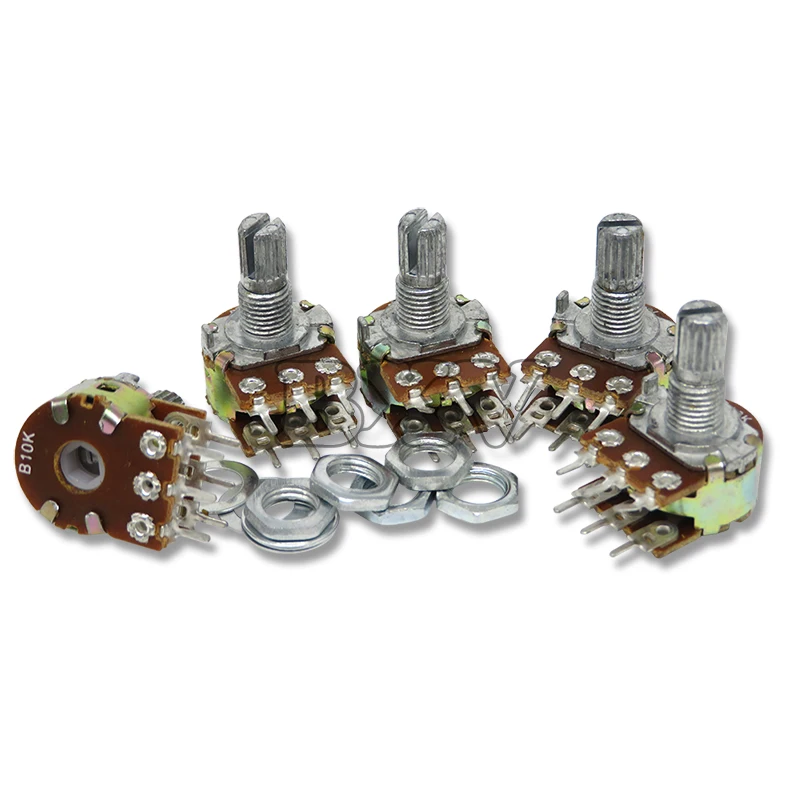 10PCS WH148 15mm 3pin 6pin B1K B2K B5K B10K B20K B50K B100K B250K B500K B1M Potentiometer 1K 2K 5K 10K 20K 50K 100K 250K 500K 1M