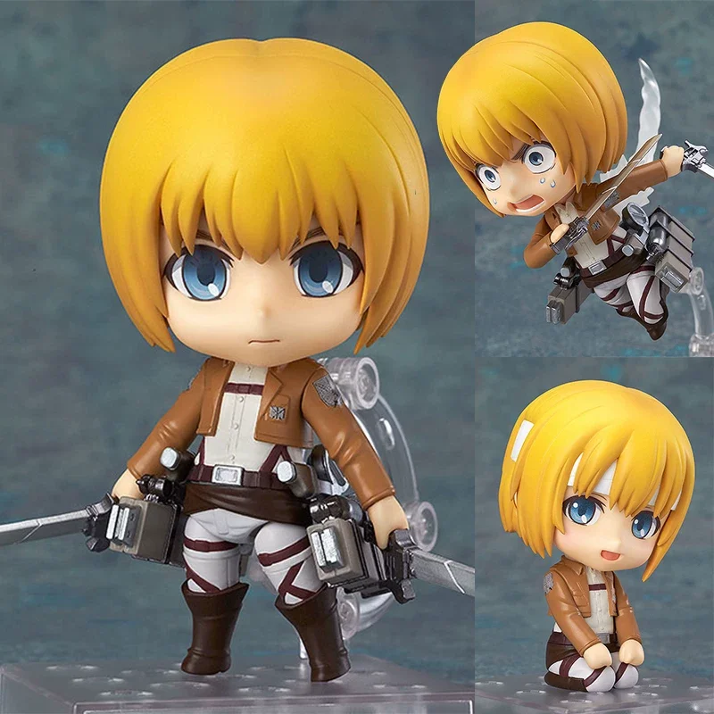 Nendoroid 435 Armin Q-Version Actionfigur mit Beweglichen Gelenken, Anime-Modell, PVC-Sammlerstück, Spielzeug-Set mit Wechselbarem Gesicht, Geschenk