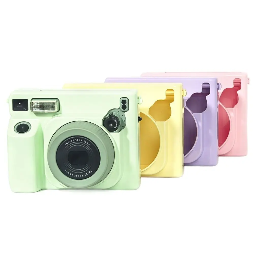 

Сплошной цветной чехол для мгновенной камеры, противоударный защитный чехол от царапин с карманом для фото для Fujifilm Instax Wide 400