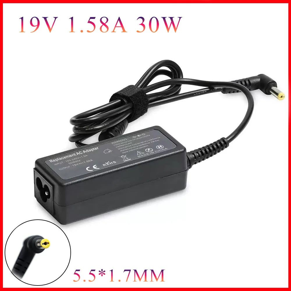 19V 1.58A 30W 5.5*1.7mm AC Laptop Charger Adapter For ACER Aspire One D255 D255E D260 ZG5 ZA3 KAV60 NAV50T D250 Power Supply