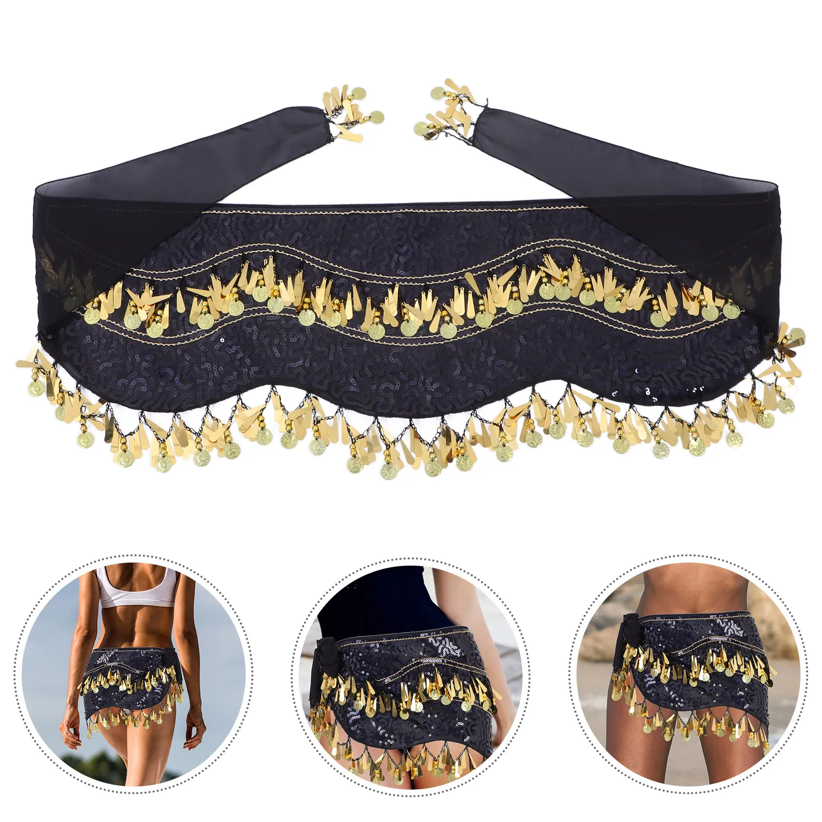 

Belly Dance Belt Dancer Scarf Dancing Outfit Fringe Hip Accessories Costume for Dancers Prom Performance Skirt
