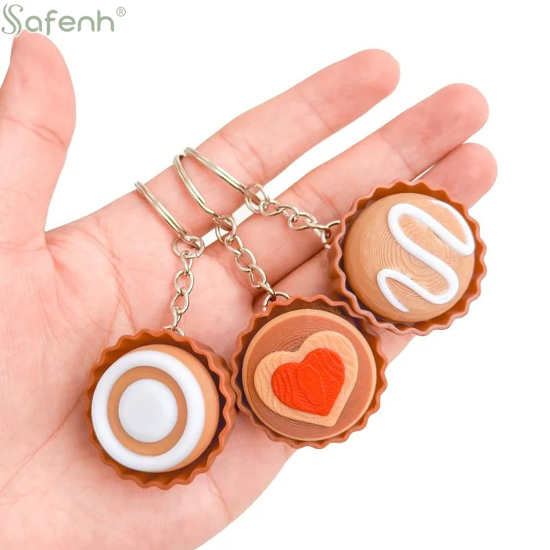 Educational Cartoon Dessert Clicker Toy Simulation Pendant Keychain Early Learning Stress Relief
