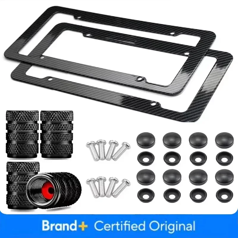 

1/2pcs Car 30*15CM License Plate Frame Carbon Pattern Plastic License Plate Frame Bracket with Standard Screw Kits