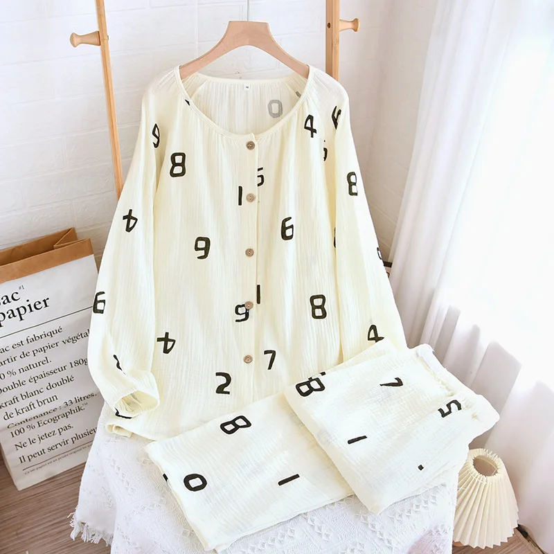 Feeding Nightie Suit For Pregnant Women Breastfeeding Clothing Spring Autumn Pure Cotton Maternity Nightwear Sleepwear