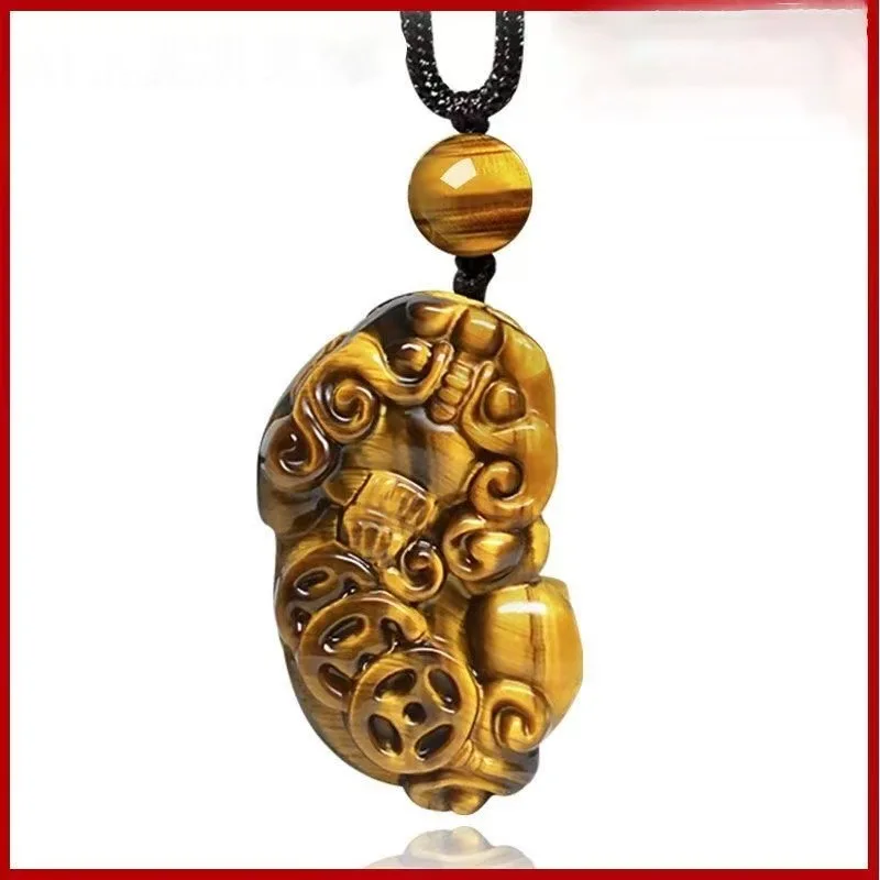 

Tiger Eye Pendant Men's and Women's Fashion Tiger Clear Stone Dragon Brand Guanyin Necklace