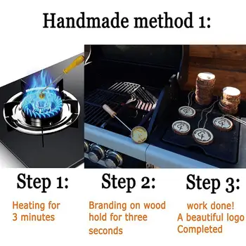Vlastní LOGO Branding Železné razítko Hamburger Dort Kožené Dřevo Vlastní Design Mosazná pečeť Vlastní Svatební Party Firemní LOGO DIY 8 nejlepší prodej žehlička na cejchování dřeva - №6