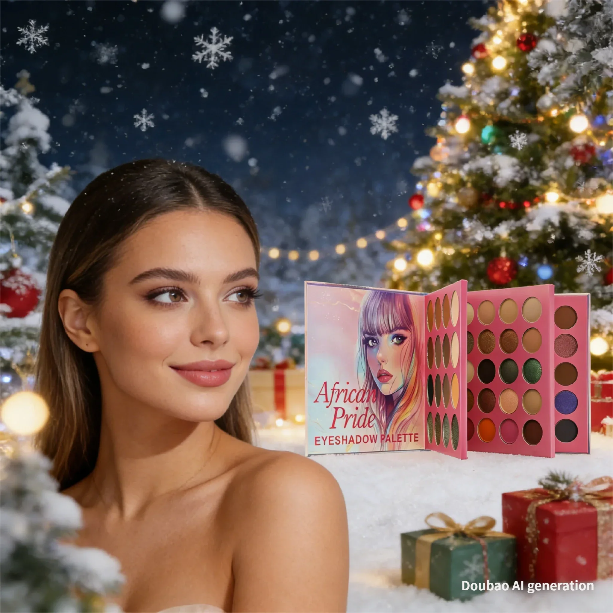 

Палитра теней для век ROMANTIC FLOWER, 66 цветов, профессиональный макияж, подарок на Рождество и День святого Валентина, красочная палитра в форме книги