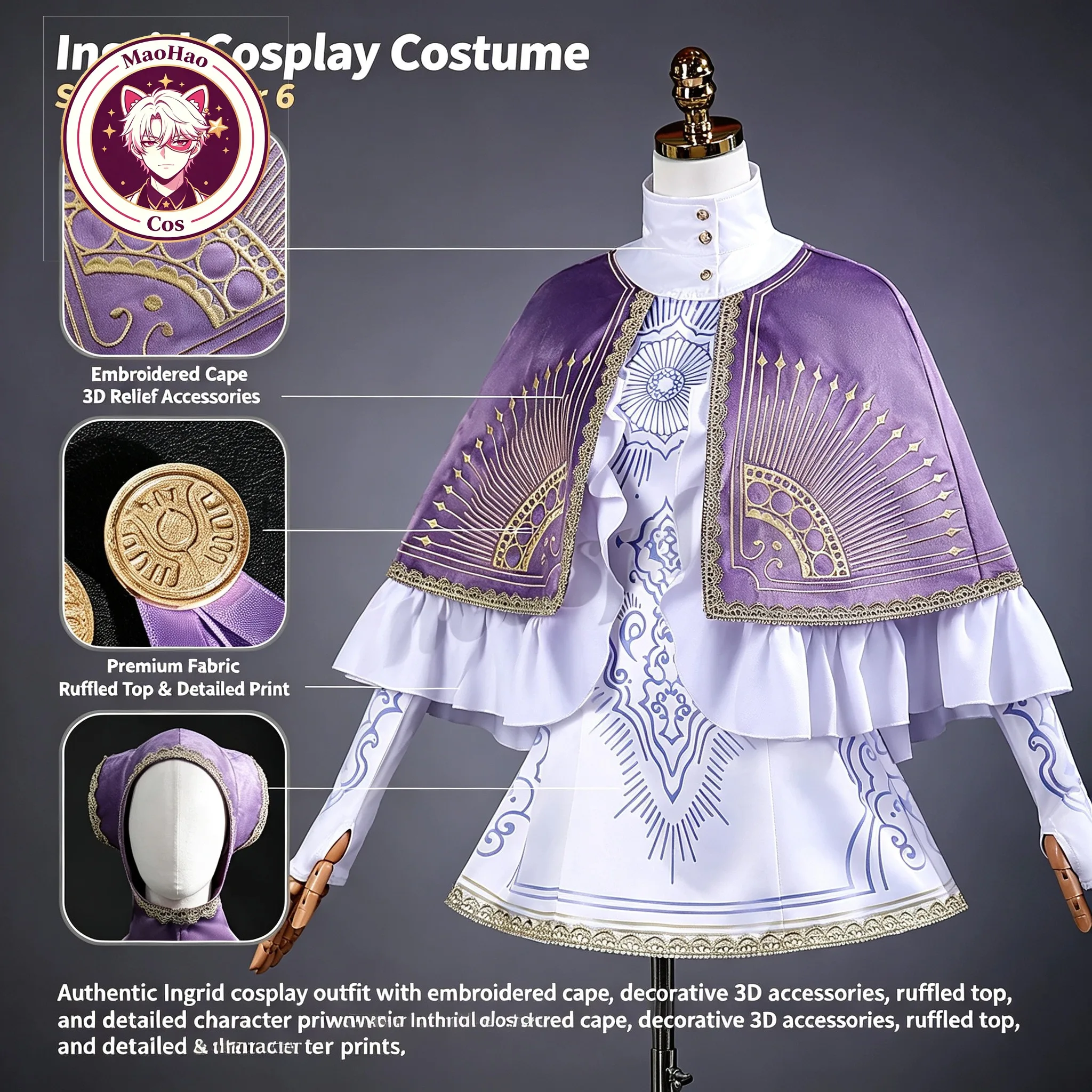 Street Fighter 6 Ingrid Cosplay Costume Full Set Halloween Outfit