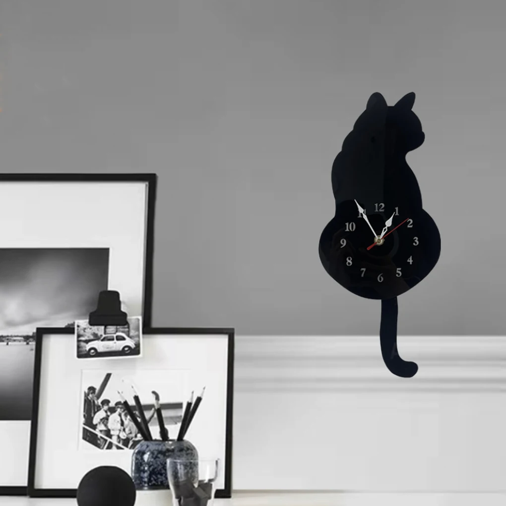 ABS Cat Wall Clock Silent Operation And Accurate Timekeeping Durable Construction Unique Style view 4