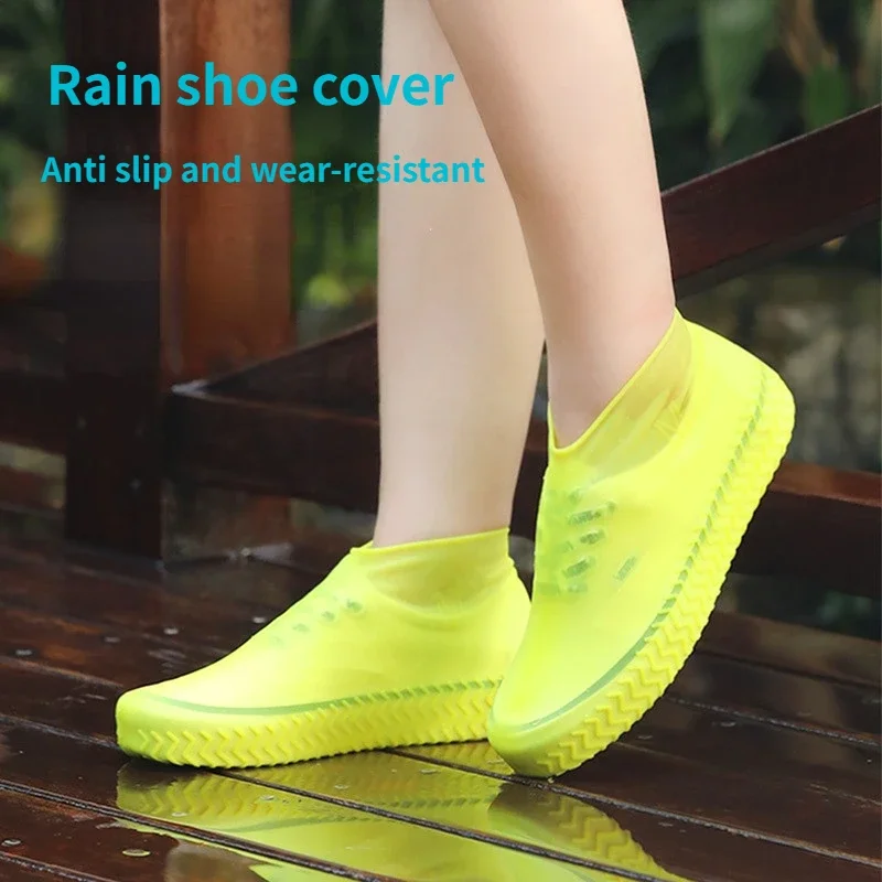 Thicken Waterproof Shoe Cover Silicone Rain Shoes Pocket Rubber Boots Cover Sneakers Protector Foot Covers Cycling Overshoes