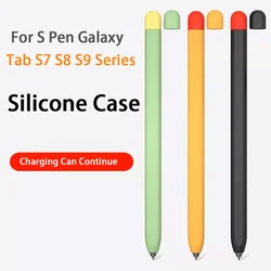 For Samsung Galaxy Tab S6 Lite P610 Tab S7 S8 S9 Tablet S9FE S8+ Pencil Case Cover S Pen Bag Non-slip Protection Silicone Sleeve