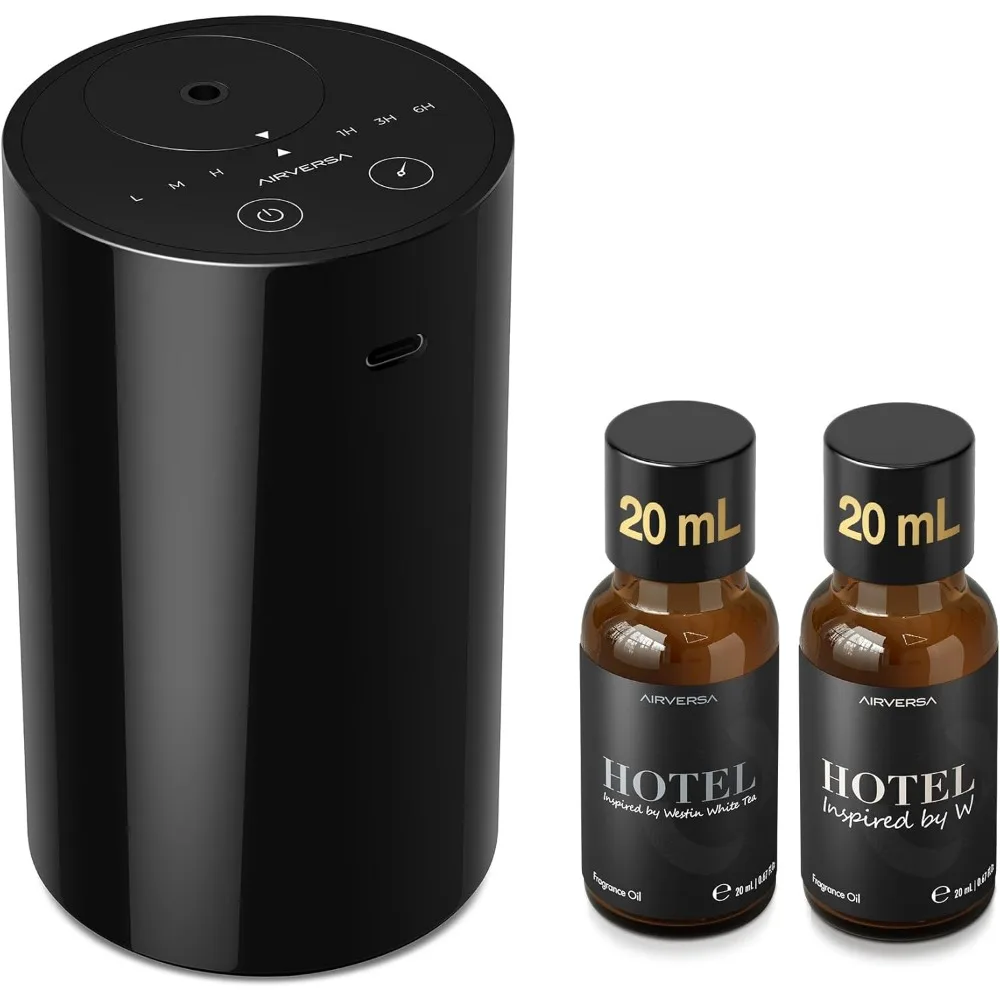 

Portable Battery Operated Essential Oil Diffuser Kit with 20mL Fragrance Oils for Home Car Office Mini Wireless Aroma Device