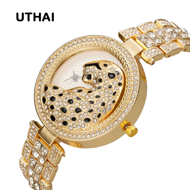 Women's casual fashion diamond studded square women's watch with adjustable bracelet