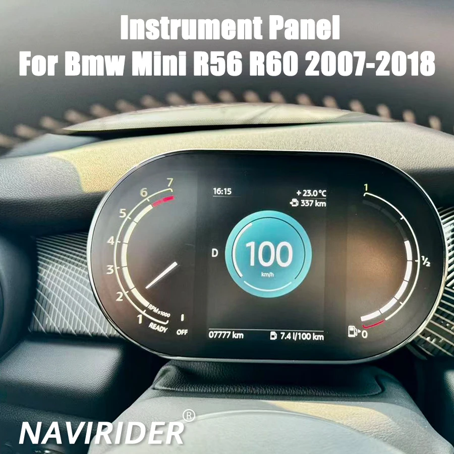 أداة LCD جديدة للسيارة لسيارات Bmw Mini R56 R60 2007-2018 أداة عداد السرعة ترقية لوحة أدوات شاشة كبيرة ذكية