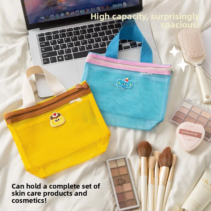 سعة كبيرة العناية بالبشرة حقيبة التخزين المرأة حقيبة مستحضرات التجميل فرشاة للمكياج أحمر الشفاه أدوات الزينة شبكة حقيبة التخزين شفافة #4
