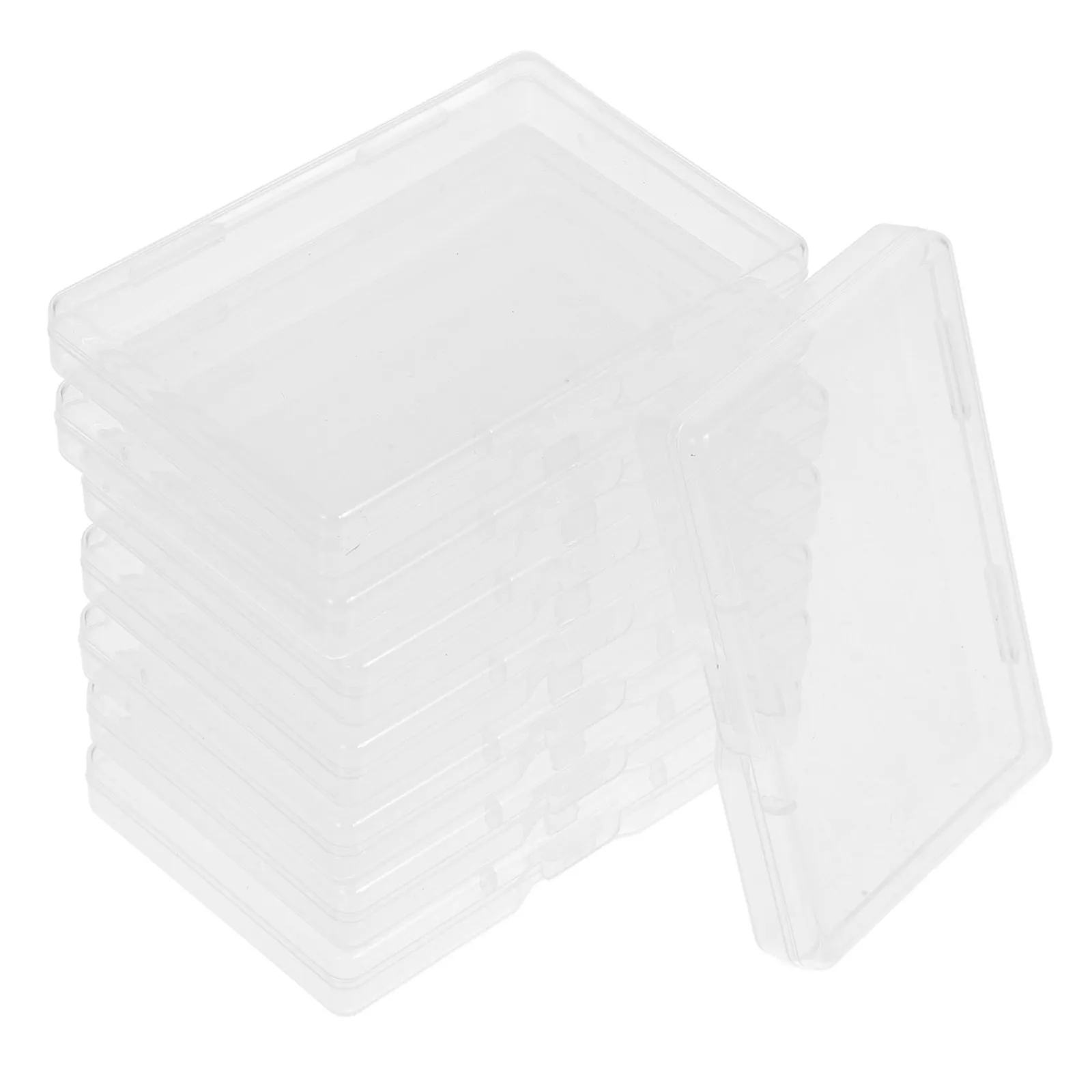 8Pcs Japanese Style Clear Plastic Card Storage Box Portable Business Card Holder for Networking Exhibitions Game Cards Office