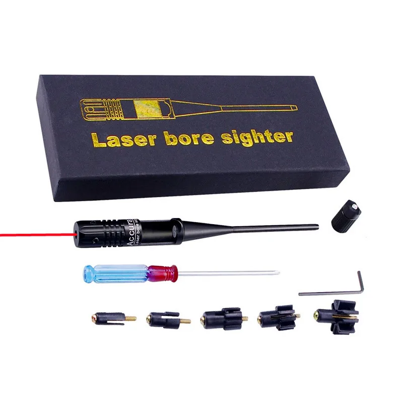 Laser Bore Sight with 5 Adapters from .22 to .50, Boresighter Gun Rifle Laser Collimator