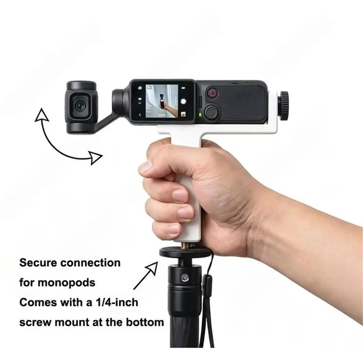 For 4/4P Camera Vertical Handle W Anti-Scratch Foam Pad /Strap Hole/Expansion Port Black