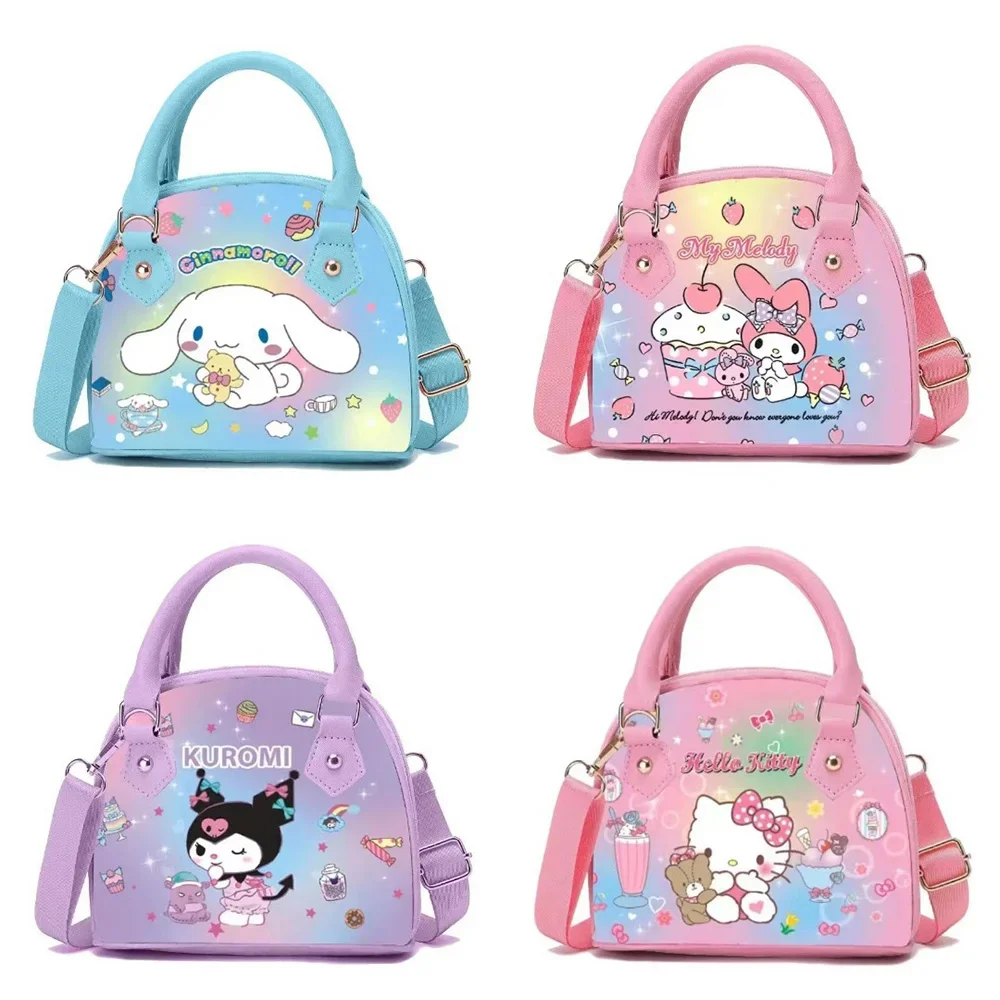 

Sanrio Cartoon Handbags Hellokitty Cute Shoulder Bags Mymelody Cinnamorol Kuromi Anime Messenger Bags Waterproof Kawaii Pu Tote