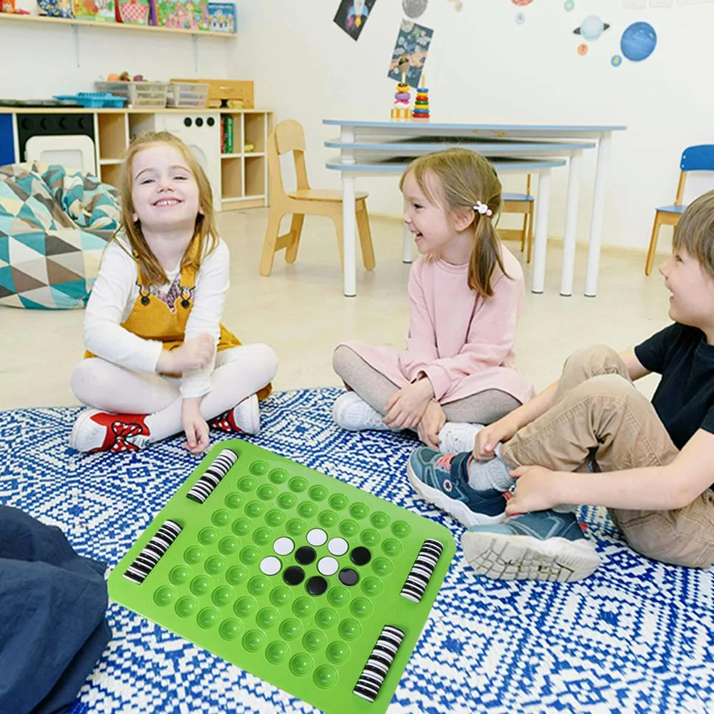 

Tabletop Game Flip Black White Chess Board Touch Flip Parent-Child Interactive Kid Overturn Chess Montessori Portable