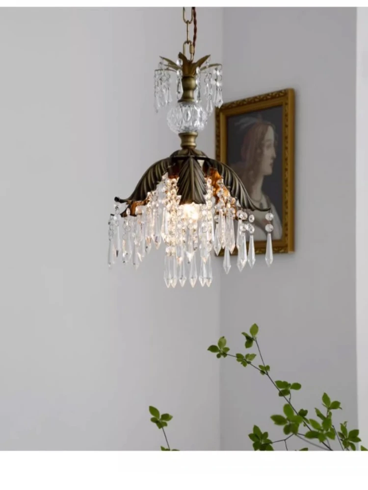 * غرفة الطعام الرعوية كريستال الثريا غرفة نوم السرير مرحاض الممر مدخل الإضاءة النحاسية #2