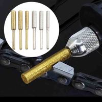 4pcs Grinding Head Diamond Coated Cylindrical Burr Electric Chainsaw Sharpener Grinder Chain Saw Grinding Head Rotary Tool Acces