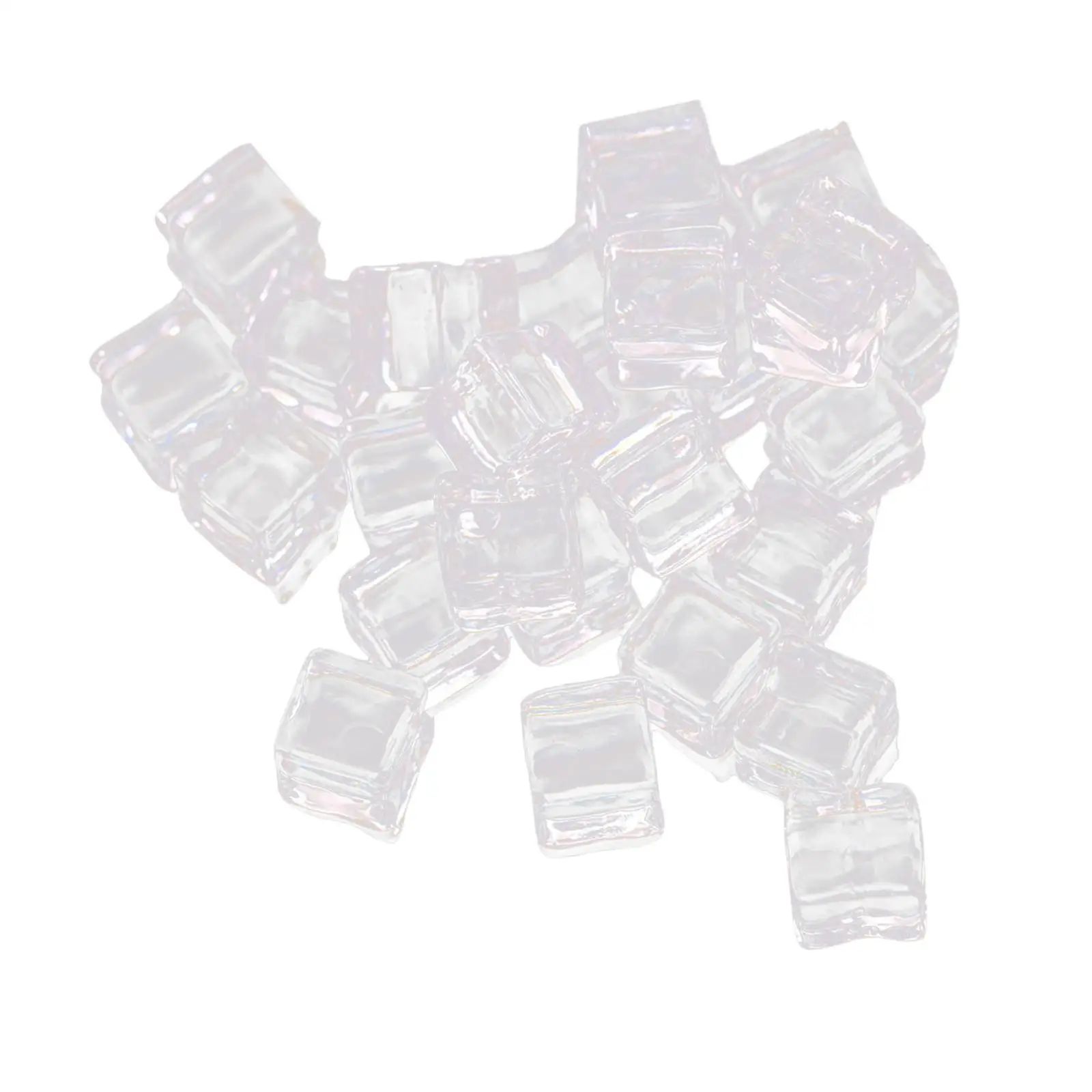 

50 Pieces Fake Ice Cubes Resin DIY Pretend Play Scene Gifts Realistic for Boys