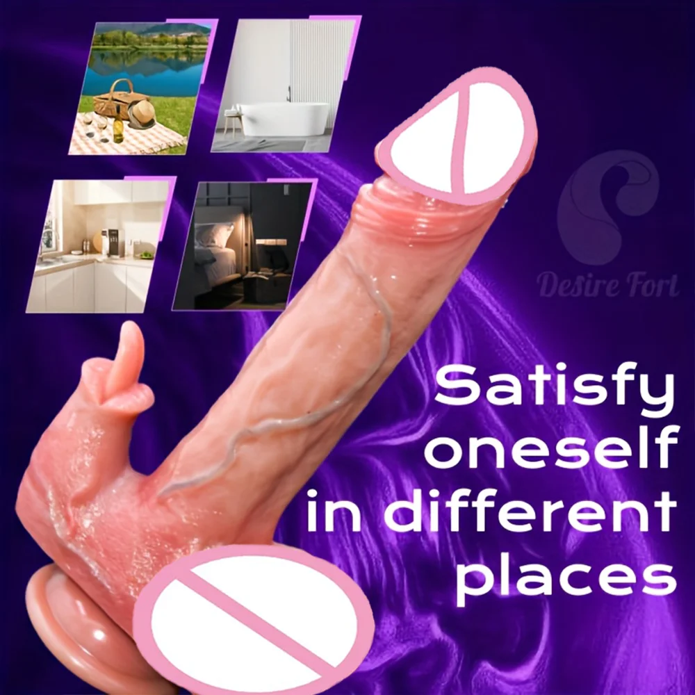 9 Inch Realistic Thrust Dildo Vibrator for Couples with 360° Swivel Heating Function Retractable Suction Cups Liquid Silicone G-Spot Anal Sex Toy for Male Female - view 3