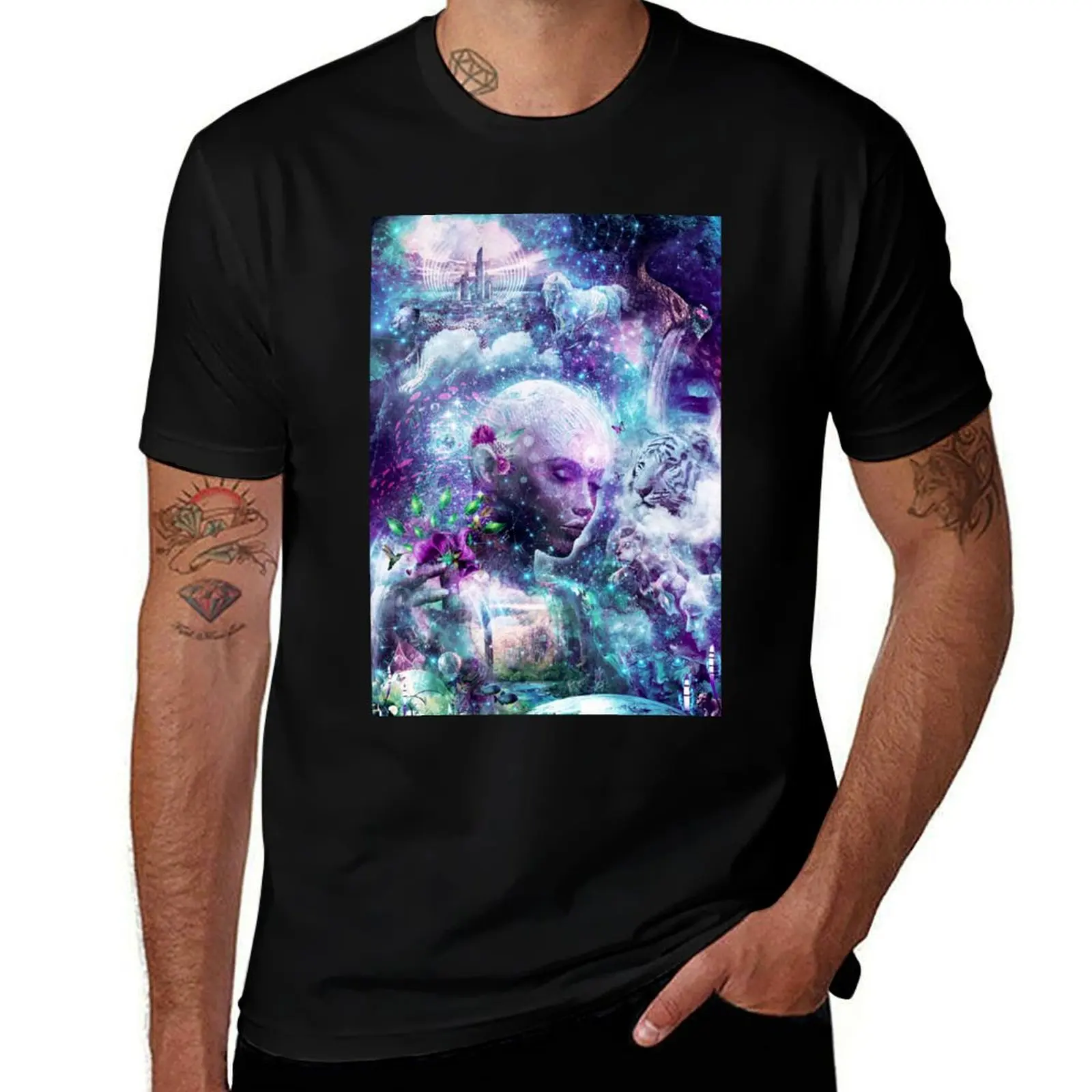 Discovering The Cosmic Consciousness T-Shirt Water Resistant Casual T-Shirt