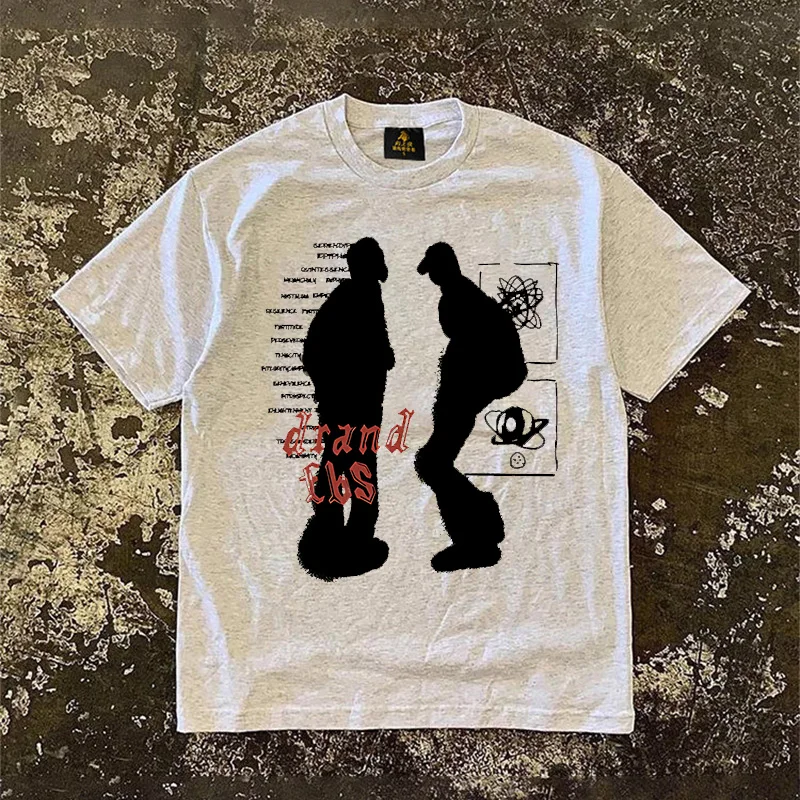 Loose Fit Cotton T-Shirt Unisex Short Sleeve Double Thread UPUPXIA Hero Print Sweat Absorbent round Neck Casual Summer Top