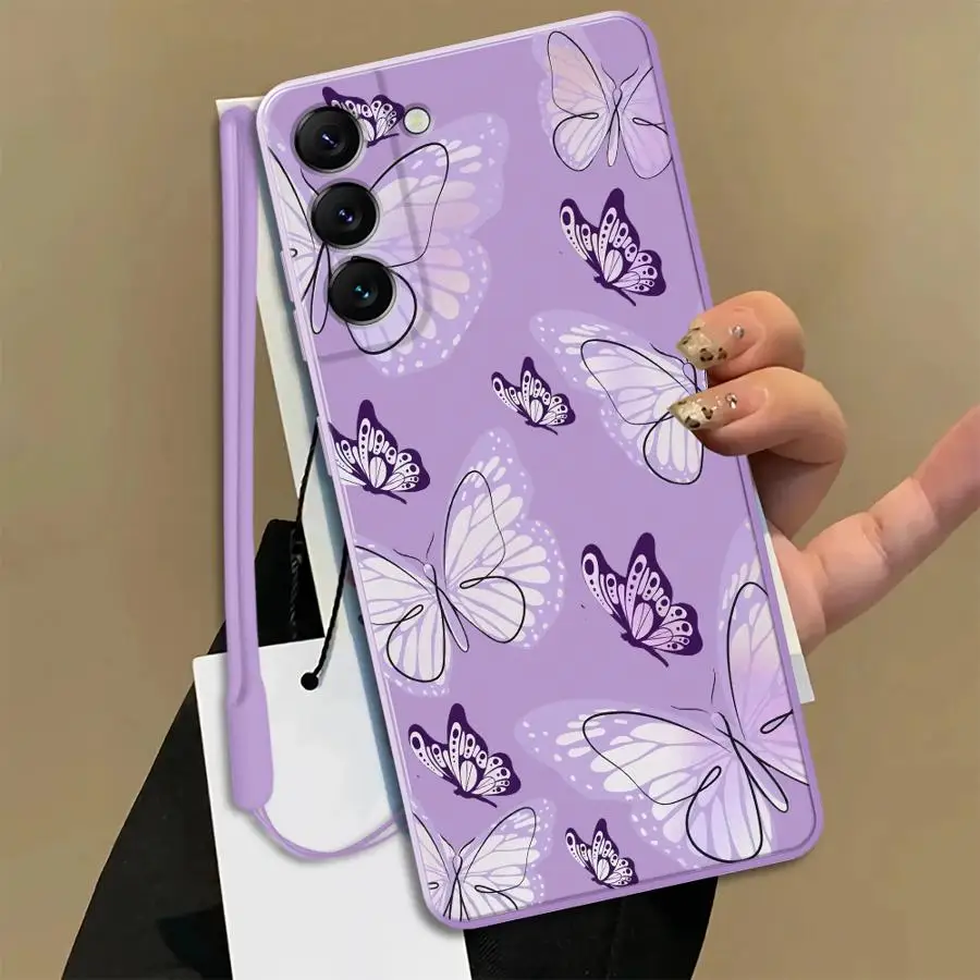 Purple Butterfly Case for Samsung Galaxy A15 A11 A12 A22 A52 A24 A16 A36 A26 A51 A34 A13 A14 A35 Phone Cover