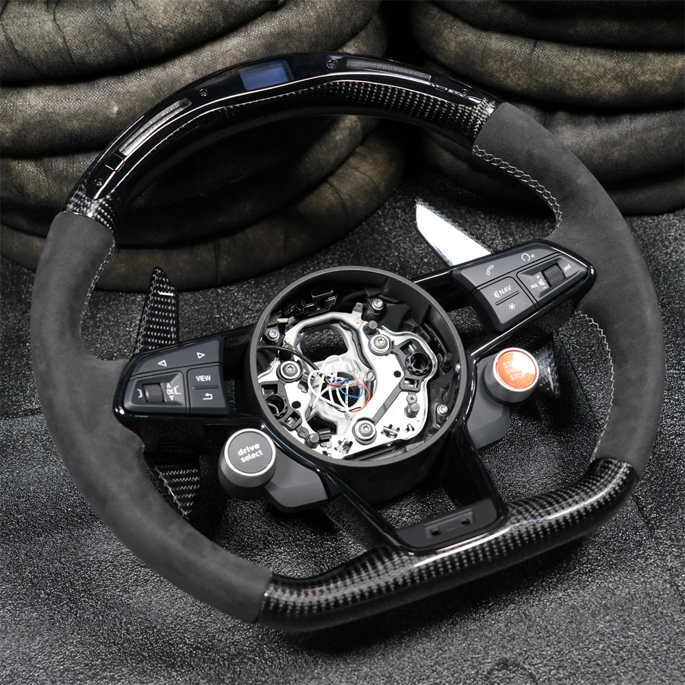 Led Carbon Fiber Steering Wheel Customized For Audi R8 TTS TT 2016-2021 Models LED Shift Sport Steering Wheel