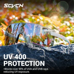 SCVCN Outdoor Sports Glasses UV400 Sunglasses Cycling Bicycle Eyewear MTB Goggles Mountain Bike Cycle Glasses for Man Women