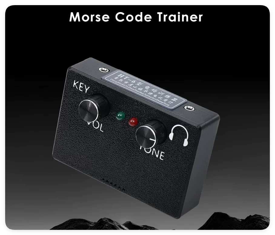 HT-6 Morse Code Trainer with Adjustable Volume and Tone, CW Sound and Light Practice for Manual Keys