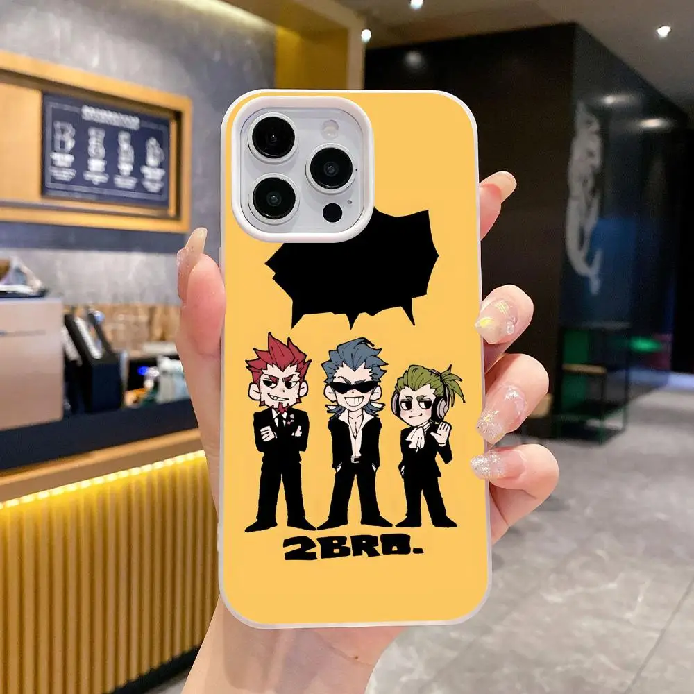 

Anime 2BRO Phone Case for iPhone 17 16 15 14 13 12 11 Air Pro Max Plus Jelly Double layer White Cover