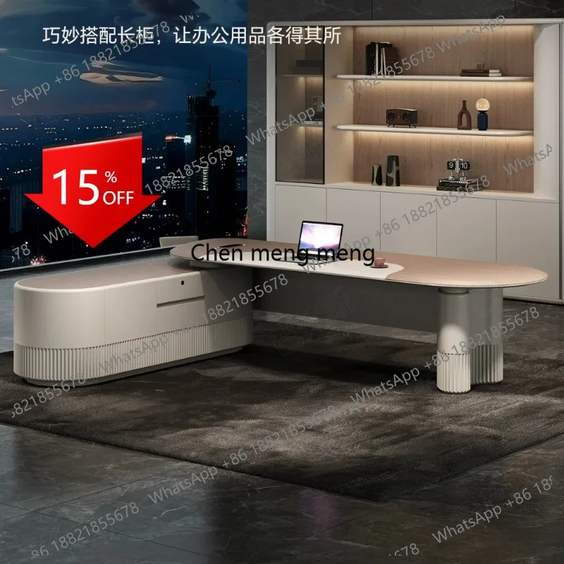E153 Office boss table, senior desk, simple chairperson table, light luxury office, general manager, big desk