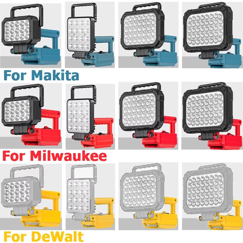

Portable work light For Makita/Dewal/Milwaukee，LED lights 3/4/5/8-inch floodlight flashlight 18-20V Battery Lamp With USB