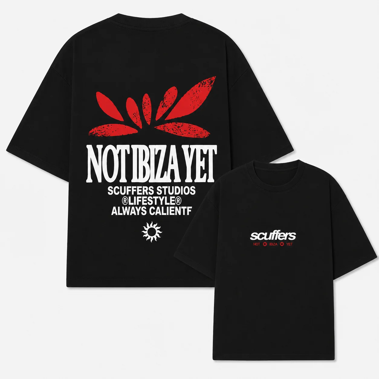 Spanisches Niche-Streetwear-T-Shirt mit Sonnen-Logo, doppelseitig bedruckt, Unisex, locker geschnitten, Oversized, Harajuku-Streetwear, Baumwolle, Sommer-Grafik-T-Shirt – Detail 8