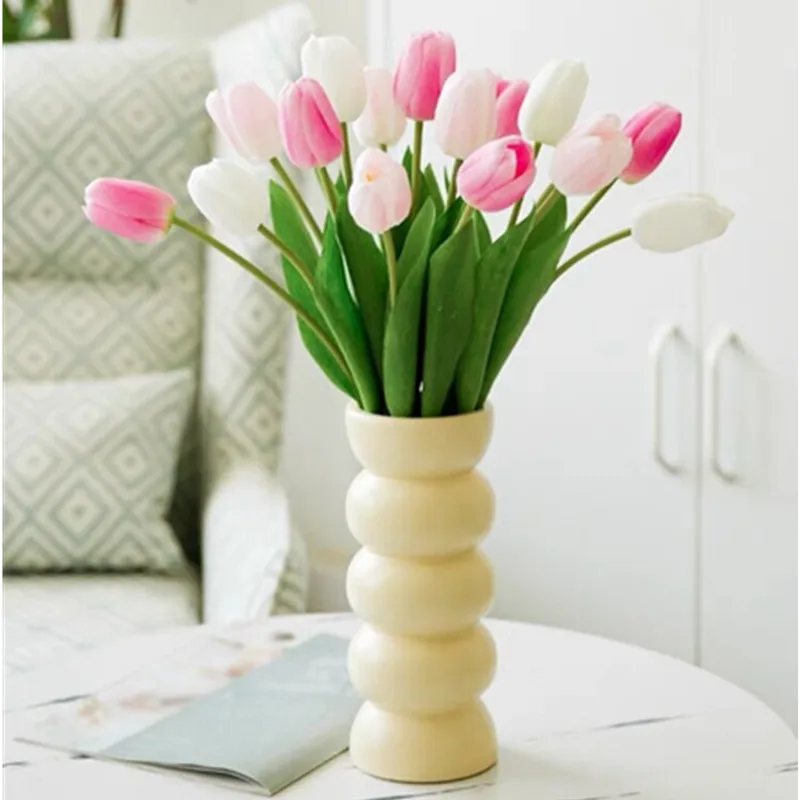 

Indigo Laffey Tulip Bouquet, Artificial Flower, Latex Coating, Real Touch, Home Table Decoration, 47cm, 9 Pcs, 12 Pcs, 16Pcs