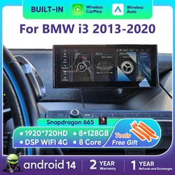 Android 14 Wireless Carplay Touch Screen For BMW i3 2013-2020 Car Multimedia Player GPS Auto Radio DSP Navigation Monitor