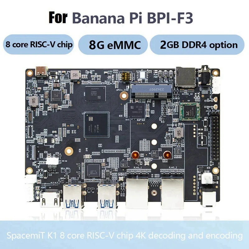 สําหรับ Bananapi BPI-F3 Development Board Spacemit K1 8Core RISC-V ชิป 2G LPDDR4 8G EMMC 2.4G/5G Wifi BT 4.2 เมนบอร์ด-ABJU