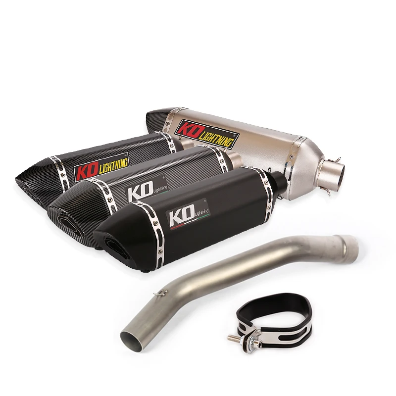 

Slip On 51mm Motorcycle Exhaust System Mid Connect Link Tube Muffler Tail Pipe With DB Killer For Kawasaki ZX10R Ninja 2008-2020