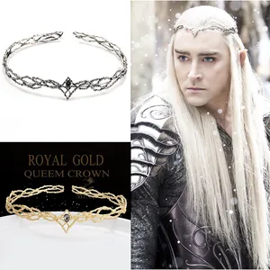 Film Elf King Round Crown Tiara für Frauen, Waterdrop Zirkon Stirnband, Brauthaarungshaarzubehör, Kopfbeobachter Cosplay, Kopfbewegung Geschenk 8 Hauptverkaufskönig - №7