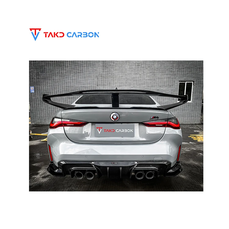 

TAKD Carbon 100% Dry Carbon Fiber Material Rear Spoiler Wing Universal Trunk Spoiler for Cars for bmws M3 M4 G80 G82