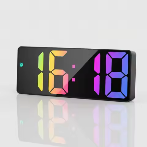 Digital Alarm Clock Colorful Large Display Table Clock Easy to Use for Bedroom Office Kitchen Home Decoration