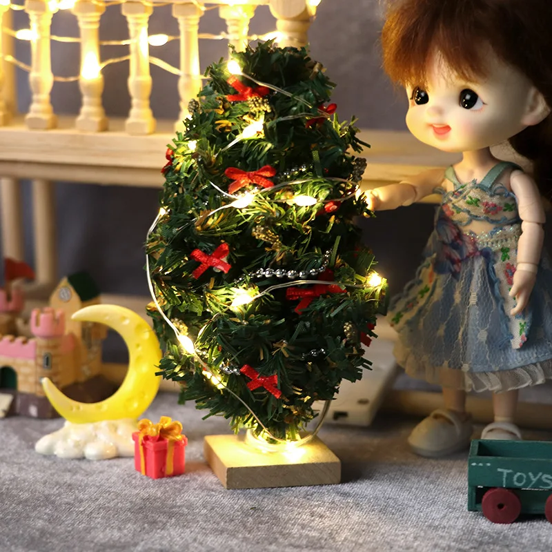 1:12 ドールハウス ミニチュア家具アクセサリー - クリスマスシーン シダーツリーデコレーション 小さなクリスマスツリー 1個