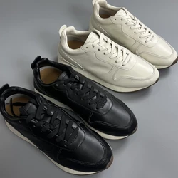 Maxdutti Nordic Men's Sports Shoes Casual Sneakers Man Genuine Leather Comfortable And Breathable Vulcanized Shoes