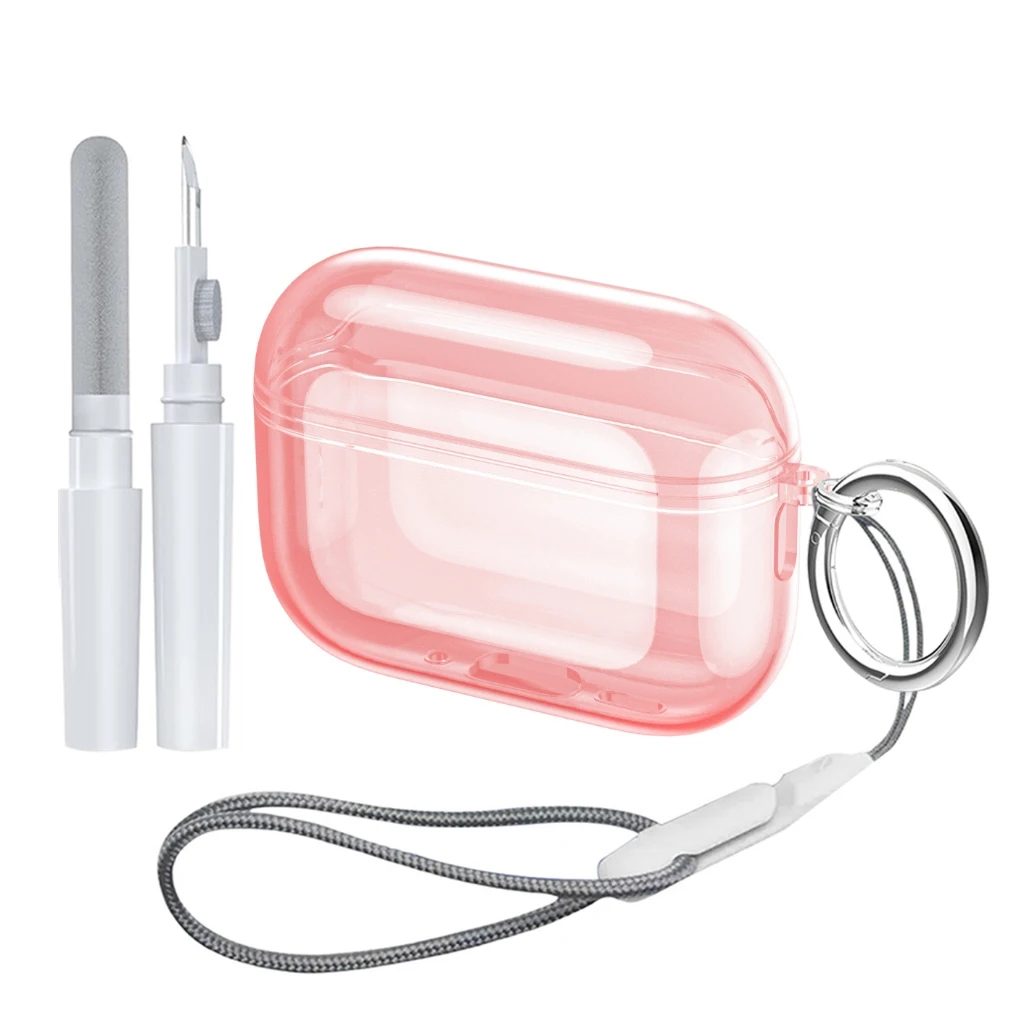 

Transparent Frosted Earphone Case for Air Pods Pro 3 New Soft TPU Protective Cover with Hook Strap Accessories Protective Cases